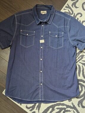 Distillery - Men's Short Sleeve Blue Denim Shirt